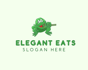 Frog Chopsticks Noodles logo design