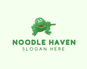 Frog Chopsticks Noodles logo design