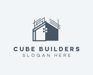 Blue House Contractor logo design