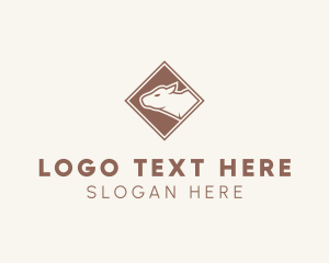 Brown Cattle Cow Ranch logo design