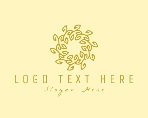 Natural Organic Wreath logo design