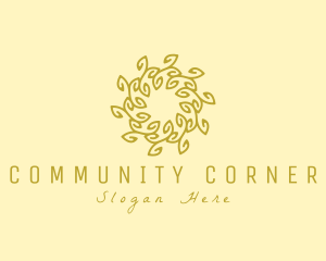 Natural Organic Wreath logo design