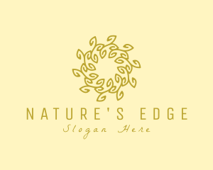 Natural Organic Wreath logo design