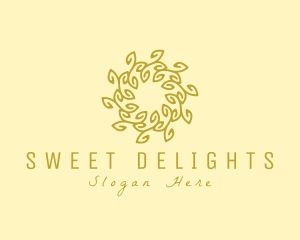 Natural Organic Wreath logo design