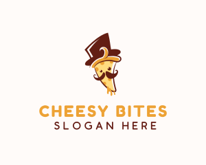 Pizza Food Mustache logo design