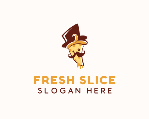 Pizza Food Mustache logo design