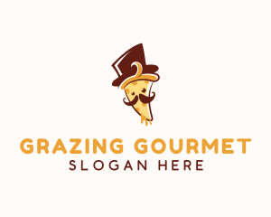 Pizza Food Mustache logo design