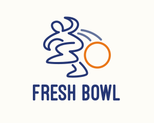 Human Bowling Ball logo design