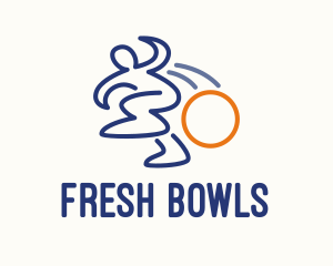 Human Bowling Ball logo design