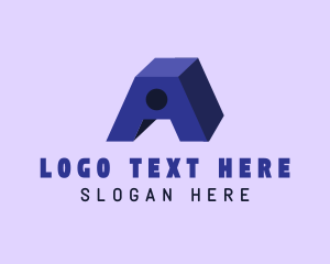 3D Purple Letter A Logo