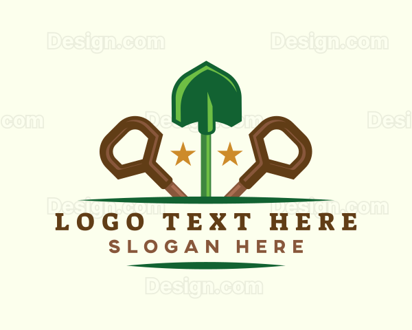 Shovel Landscaping Construction Logo