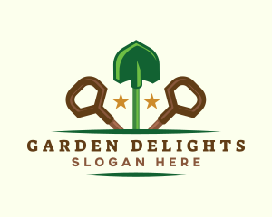 Shovel Landscaping Construction logo design