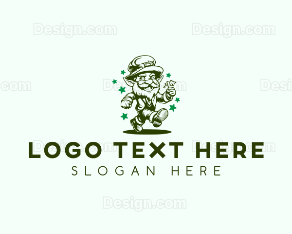 Mythical Leprechaun Elf Logo