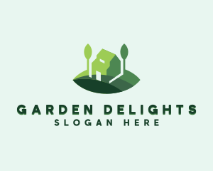 House Landscaping Garden logo design