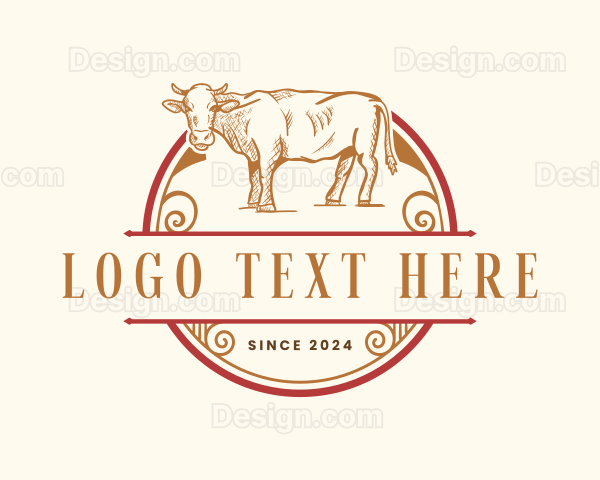 Farm Cow Livestock Logo