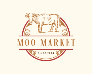 Farm Cow Livestock logo design