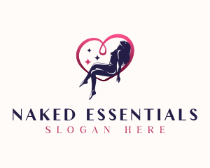 Naked Woman Heart logo design