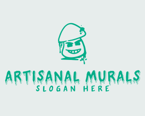 Mushroom Graffiti Mural logo design