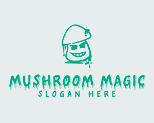 Mushroom Graffiti Mural logo design