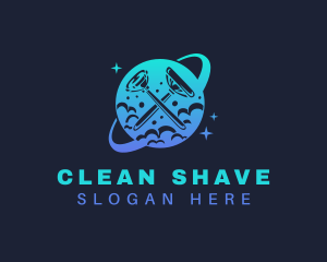 Planet Clean Housekeeper logo design