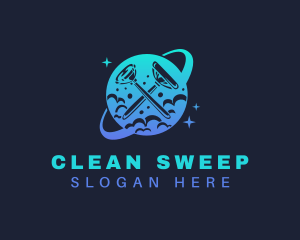 Planet Clean Housekeeper logo design