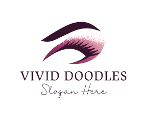 Gradient Eyelashes Makeup logo design