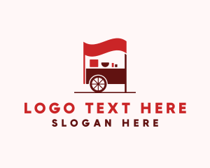 Red Food Cart  Logo