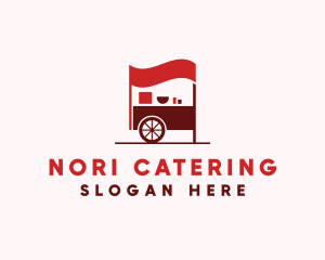 Red Food Cart  logo design