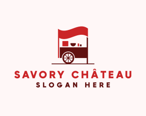 Red Food Cart  logo design