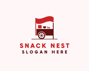 Red Food Cart  logo design