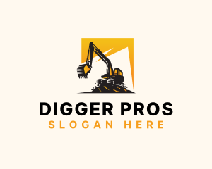 Construction Excavator Machinery  logo design