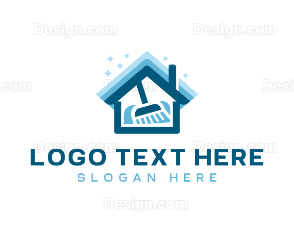 Broom Cleaner Housekeeping Logo