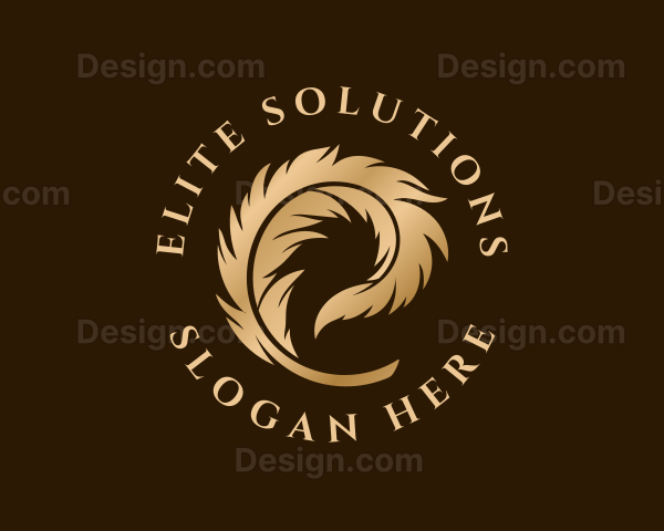 Elegant Quill Feather Logo