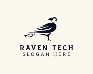 Classic Crow Bird logo design