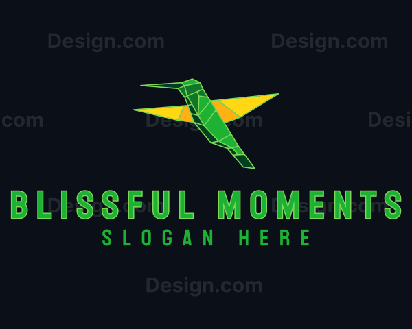 Geometric Flying Hummingbird Logo