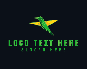 App - Geometric Flying Hummingbird logo design