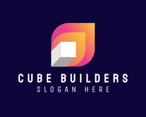 Flame Cube Application logo design