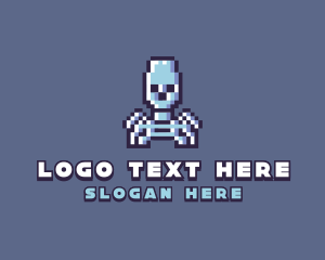 Pixel Skeleton Monster logo