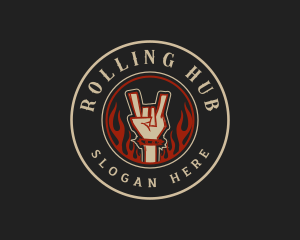 Iowa Rock and Roll Hand Gesture logo design