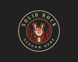 Iowa Rock and Roll Hand Gesture logo design