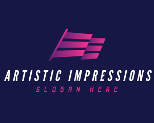 Letter E Flag Abstract logo design