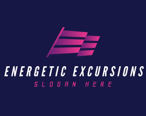 Letter E Flag Abstract logo design