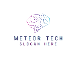 Brain Tech Circuit logo design