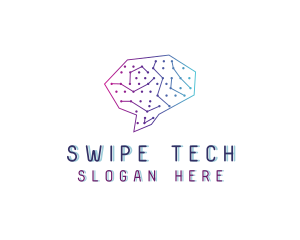 Brain Tech Circuit logo design