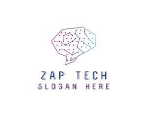 Brain Tech Circuit logo design