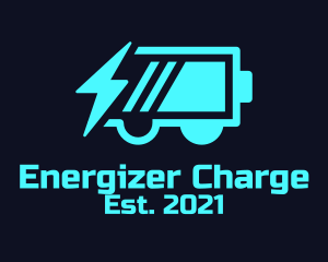 Blue Electric Charging Car logo design