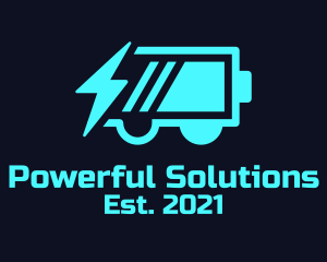 Blue Electric Charging Car logo design