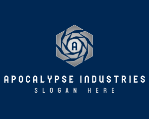Metallic Industrial Gear logo design