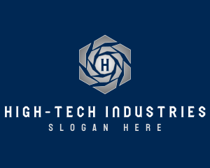 Metallic Industrial Gear logo