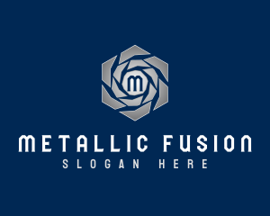 Metallic Industrial Gear logo design